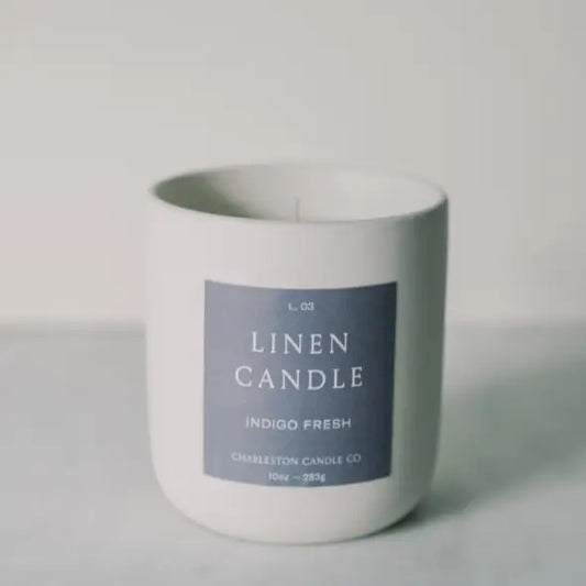 Indigo Fresh Linen Candle- 10oz