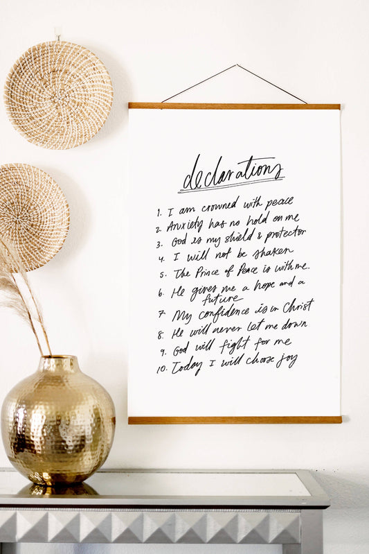 Poster: Declarations: Poster with banner wood