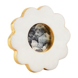 Circle Mini Scallop Gold Edge Frame