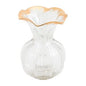 LG RUFFLED GOLD GLASS VASE