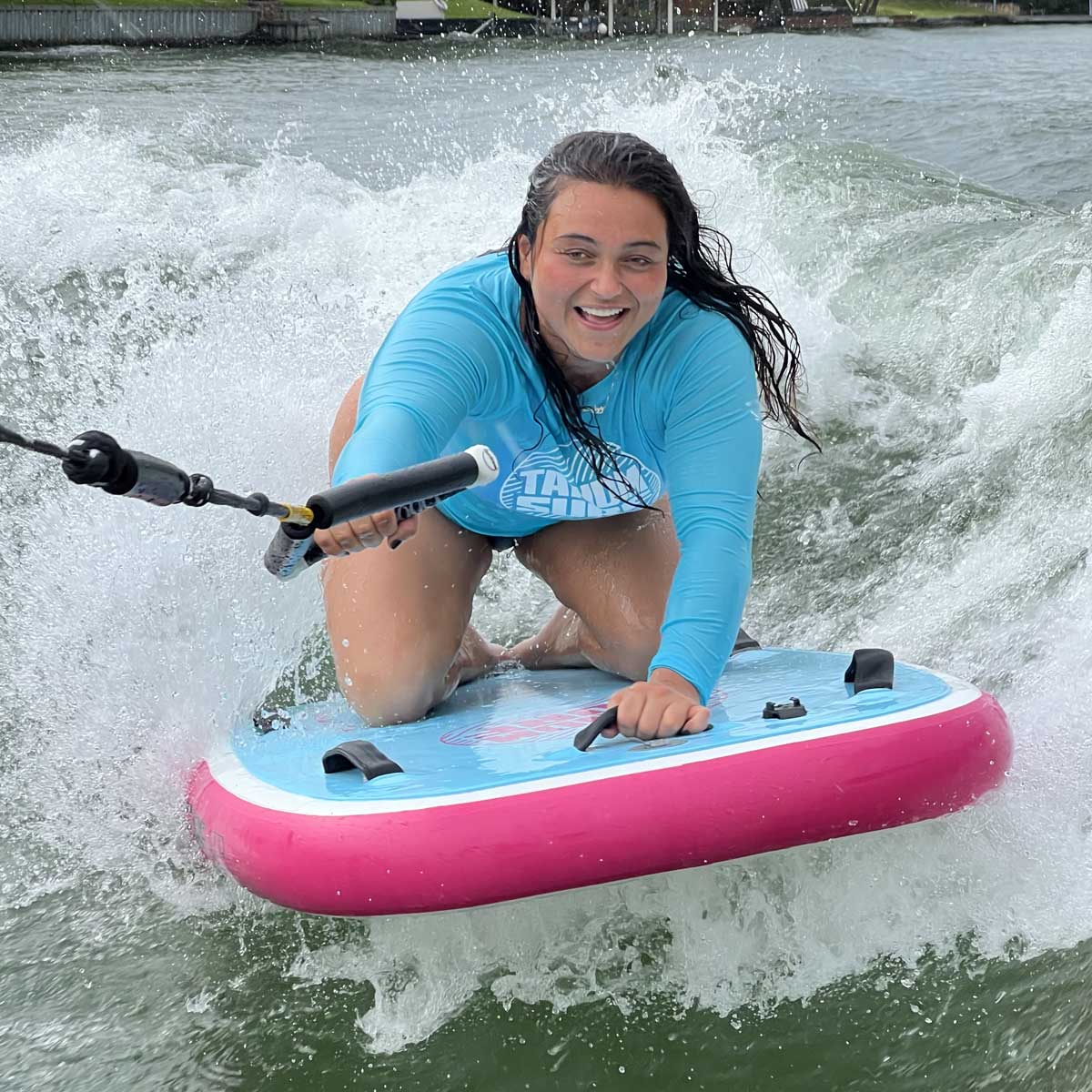 As Seen on Shark Tank! TANDM Surf Tandem Bodyboard: Pink/Teal