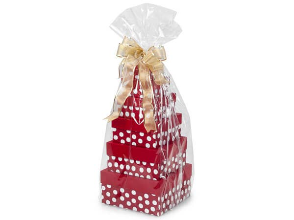 Clear Cellophane Basket Wrap Bags: Clear / 100 Pack / Medium 16x24"