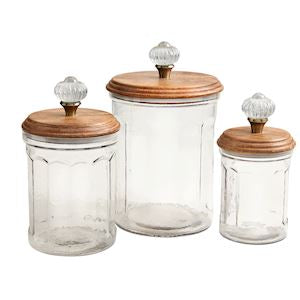 Glass Knob Canister Set of 3