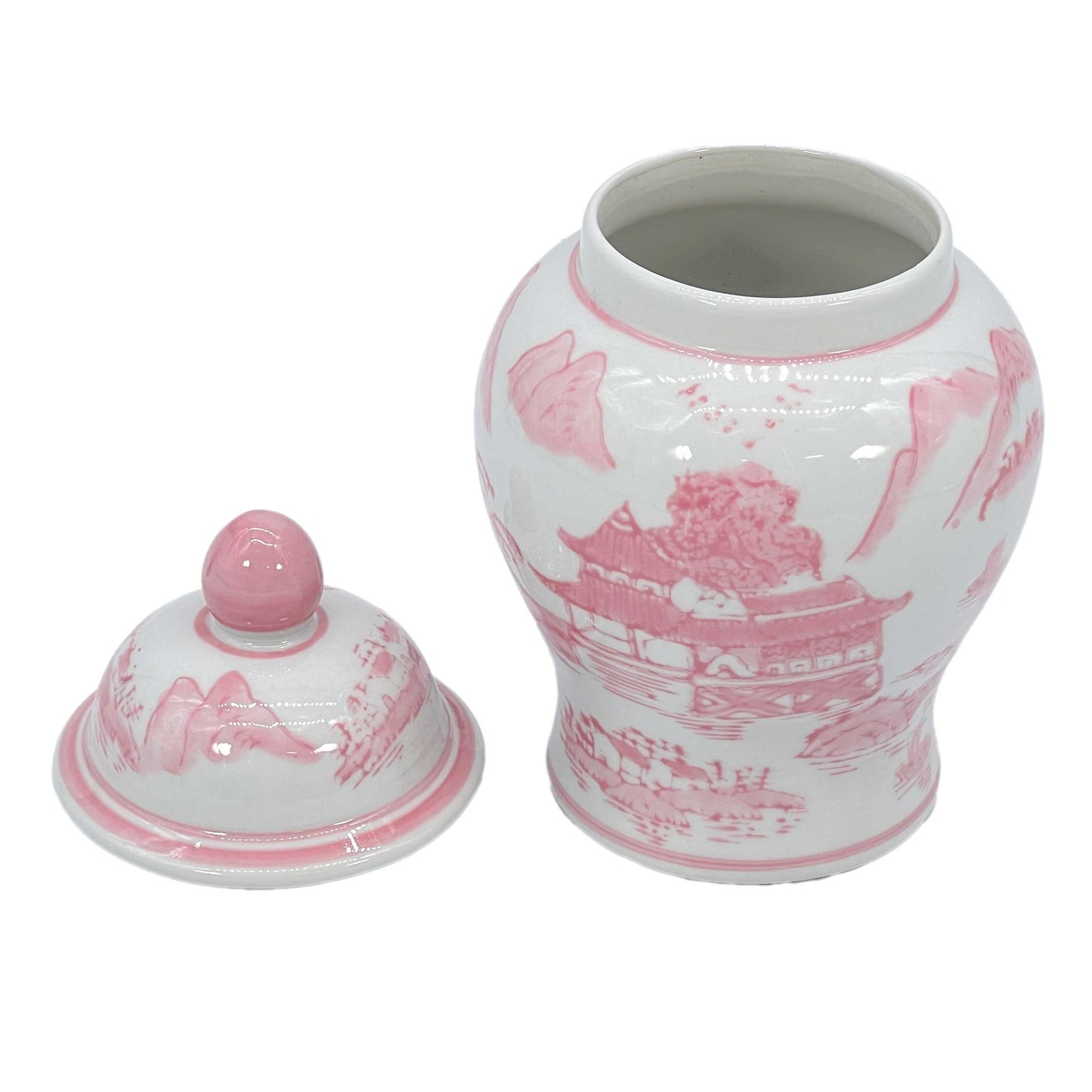 Small Chinoiserie Ceramic Decorative Tea & Ginger Jar 8": Gold Leopard
