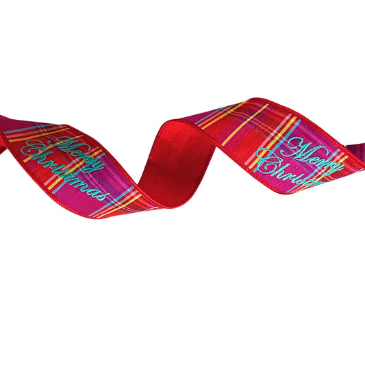 2.5"X10YD Merry Christmas Embroidery Ribbon