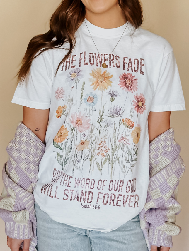 The Flowers Fade Tee: White / M