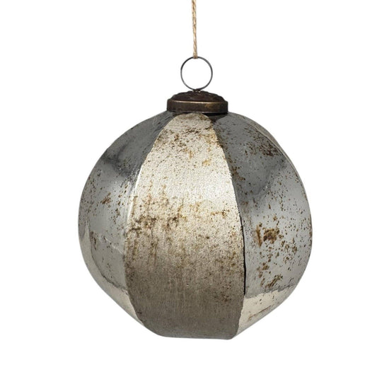 5" Hand Etched Hexagon Glass Ornament