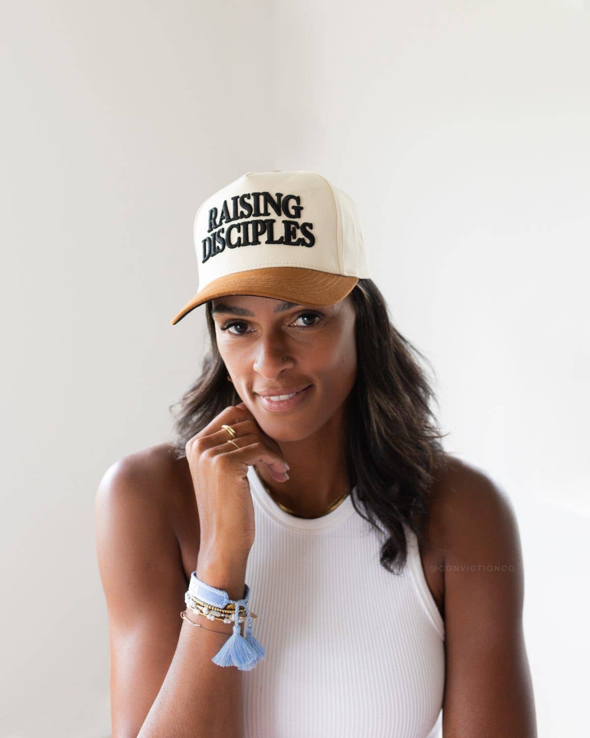 Raising Disciples Unisex Christian Trucker Hat Brown & Black
