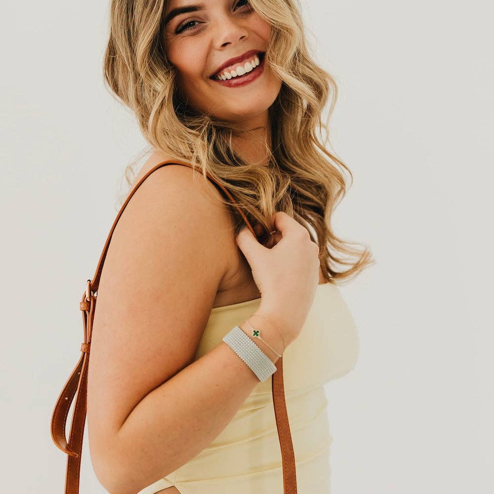 Braided Mesh Cuff Bracelet - WATERPROOF: Gold