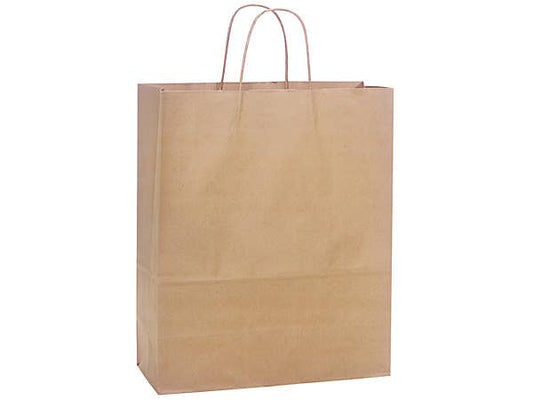 Brown Kraft Paper Shopping Bags: 250 Pack / Medium 13x7x15"