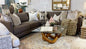 Guardian Brown Sectional with Gold Metal Legs