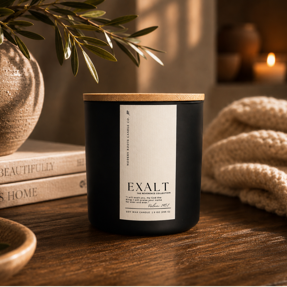 Exalt | Caribbean Teakwood | The Reverence Collection | 9oz: Natural Wood Lid
