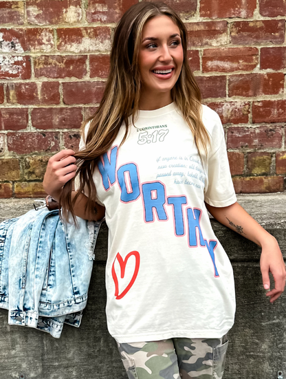 Worthy 5:17 Tee: Ivory / M
