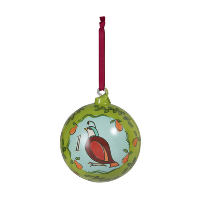 Promo 12 Days of Christmas Glass Ball Ornament Set