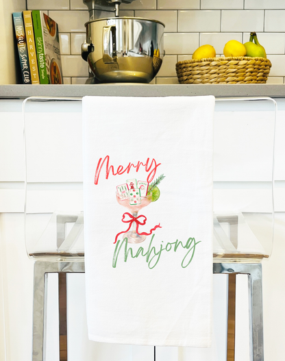 Merry Mahjong Christmas gift towel