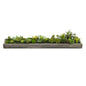 Faux Succulents in 31" Wooden Tray with Handles Black Rocks