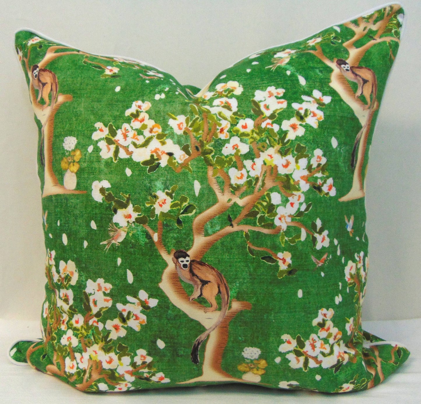 Limited Edition Hunami Whimsy Green Pillow Cover With Welt