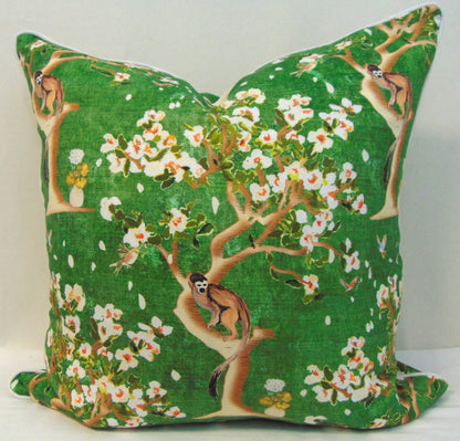 Limited Edition Hunami Whimsy Green Pillow Cover With Welt