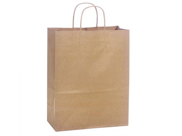 Brown Kraft Paper Shopping Bags: 250 Pack / Medium 13x7x15"