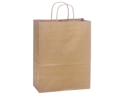 Brown Kraft Paper Shopping Bags: 250 Pack / Medium 13x7x15"