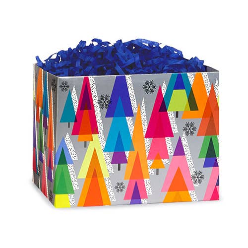 Christmas Gift Basket Boxes: Evergreen Christmas / 6 Pack / Small 6.75x4x5"