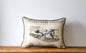 Gingham Hunting Dog Piped Pillow