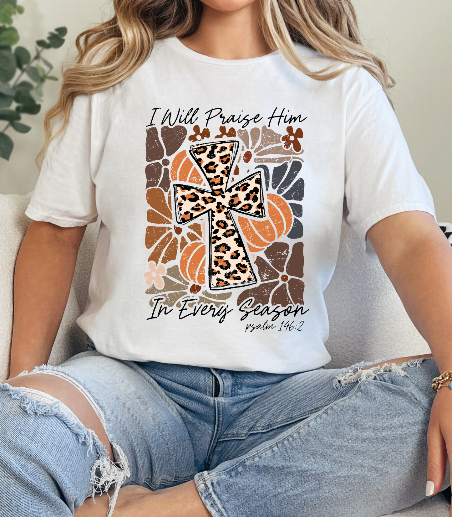 I WILL PRAISE HIM IN EVERY SEASON CREWNECK TEE/SWEATSHIRT   : Off-White / SWEATSHIRT / M