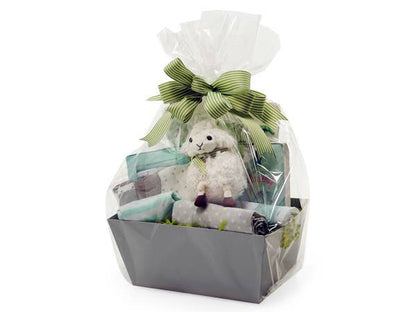 Clear Cellophane Basket Wrap Bags: Clear / 100 Pack / Medium 16x24"
