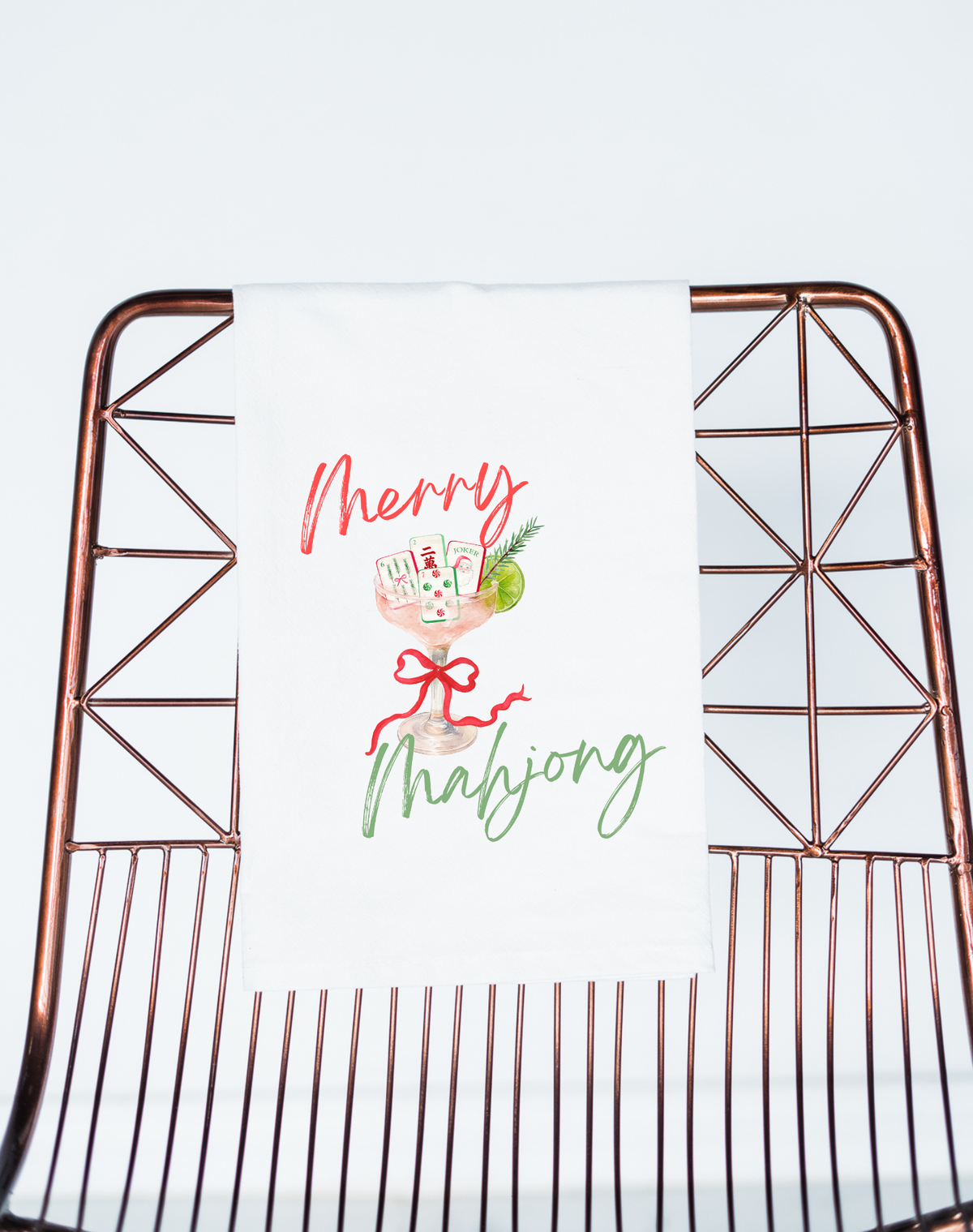 Merry Mahjong Christmas gift towel