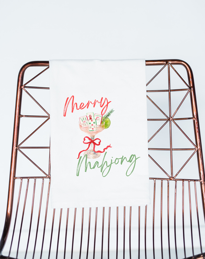 Merry Mahjong Christmas gift towel