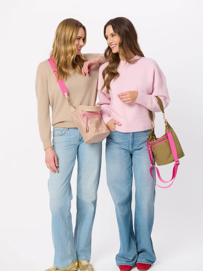 JET CONVERTIBLE CROSS-BODY: OLIVE