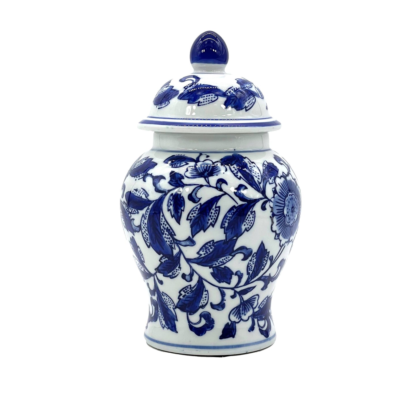 Small Chinoiserie Ceramic Decorative Tea & Ginger Jar 8": Gold Leopard