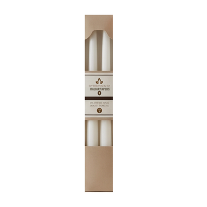 White Taper Candles 12" set of 2
