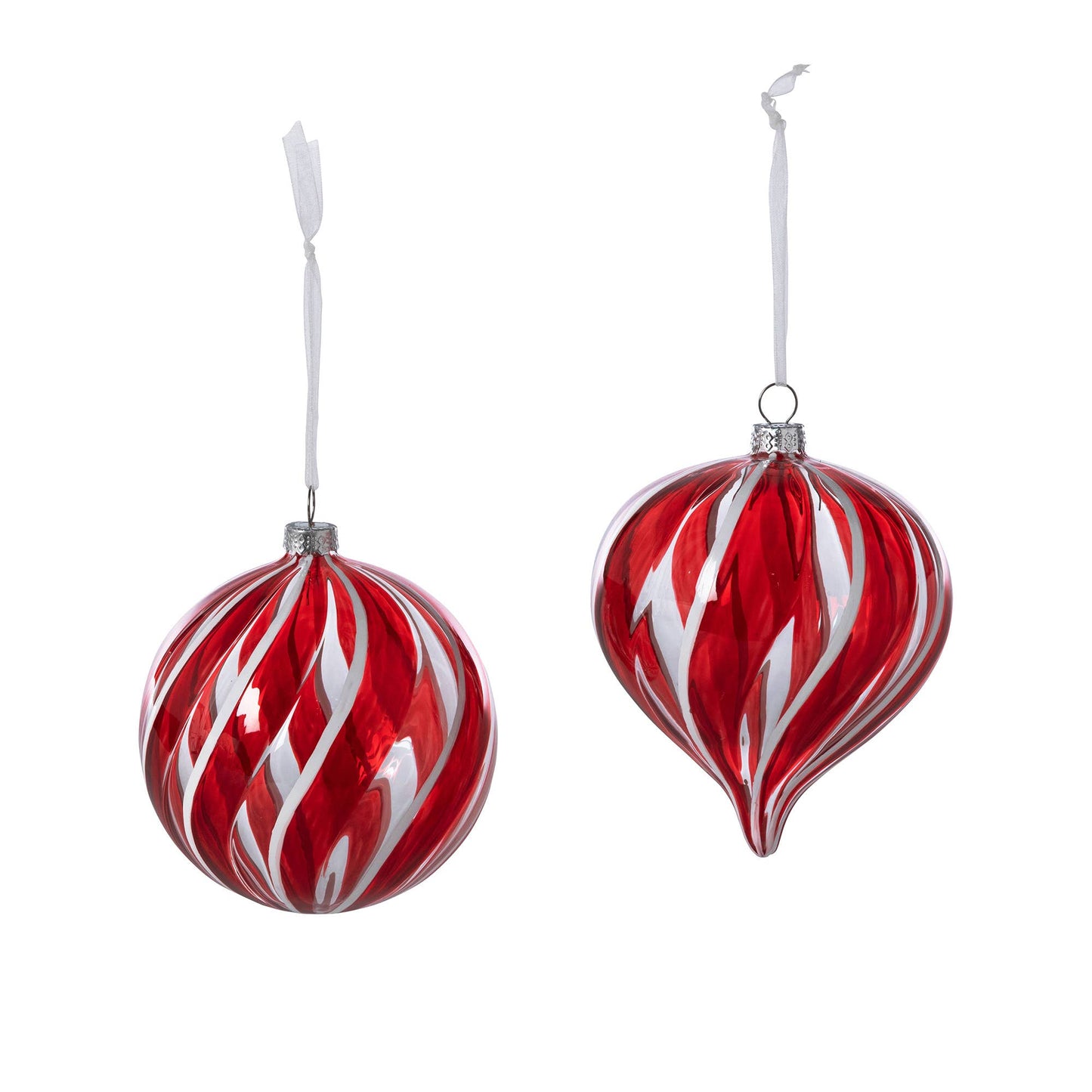 Promo Park Hill Collection Peppermint Striped Glass Ball/Oni