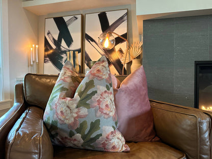 Blush Velvet Pillow Cover: 22x22 Cover Only