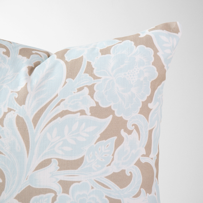 Kenna Sky Vintage Peony Block Print Pillow Cover