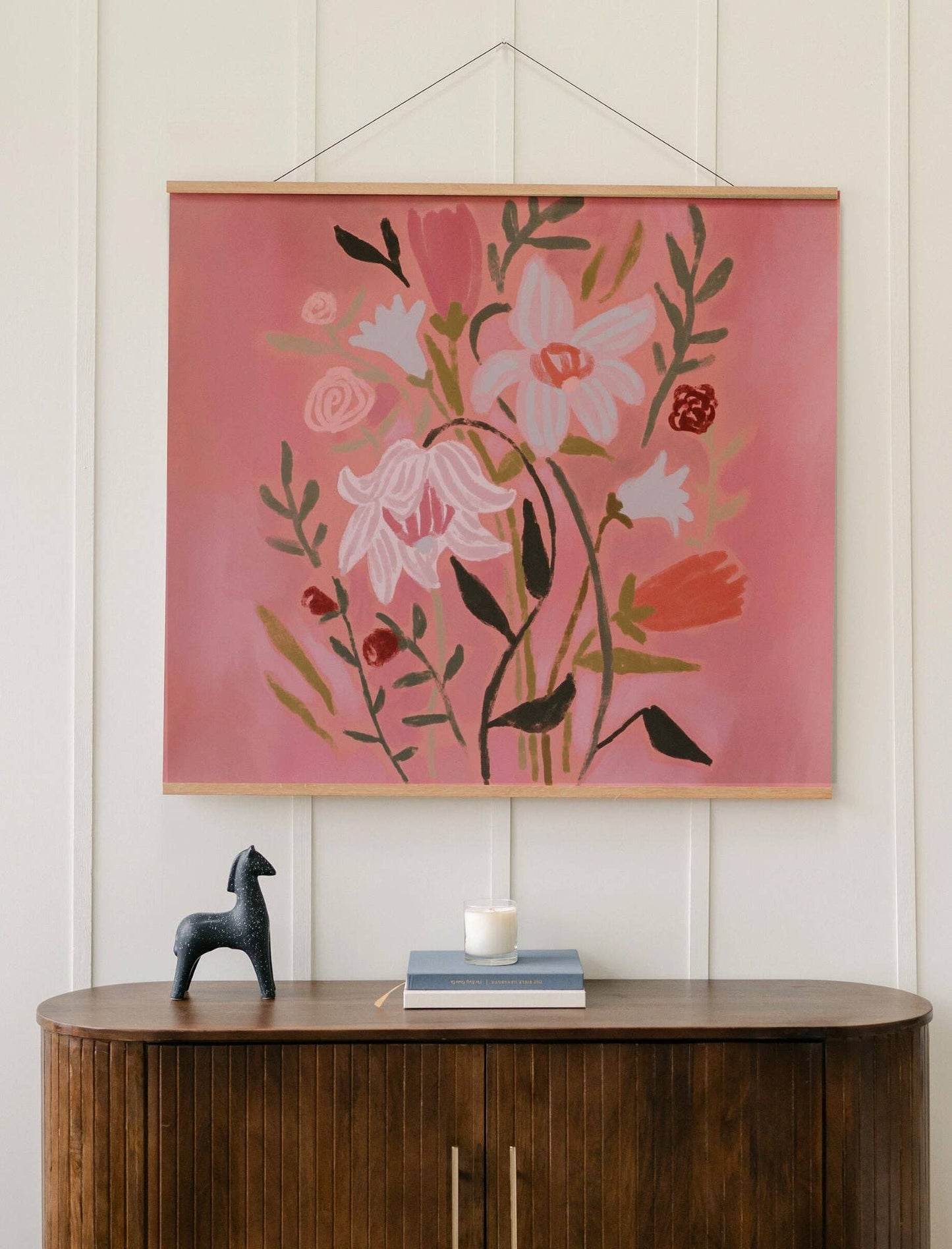 Large Poster: Spring Flowers: With Banner Wood / Matte Poster Paper