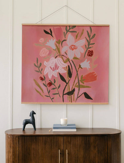 Large Poster: Spring Flowers: With Banner Wood / Matte Poster Paper