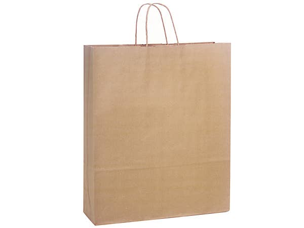 Brown Kraft Paper Shopping Bags: 250 Pack / Medium 13x7x15"