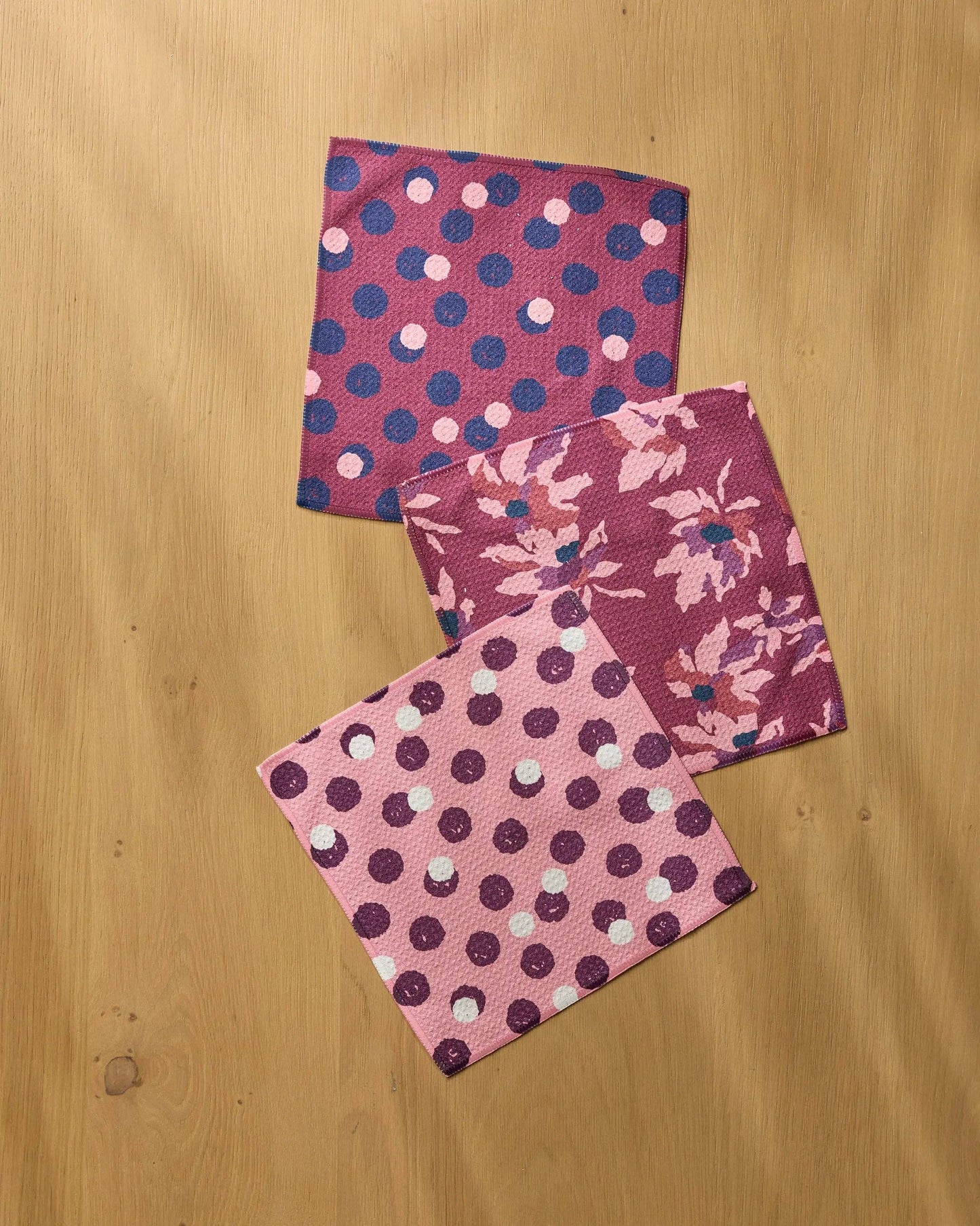 Mulberry Bloom Dot Dishcloth Set