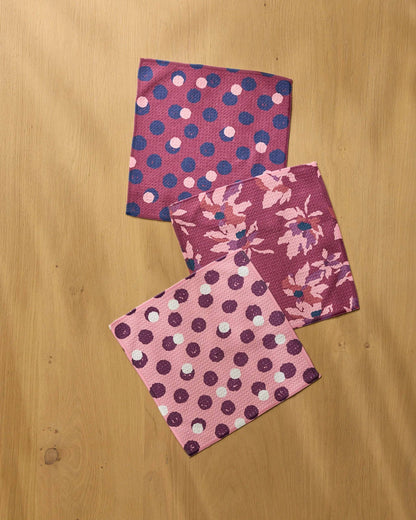 Mulberry Bloom Dot Dishcloth Set