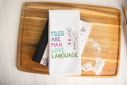 Mahjong Kitchen Towel Mah jongg Tile Game Decor Hostess Gift