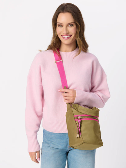 JET CONVERTIBLE CROSS-BODY: OLIVE
