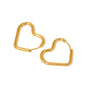Love On My Mind Heart Hoop Earrings - WATERPROOF: Gold