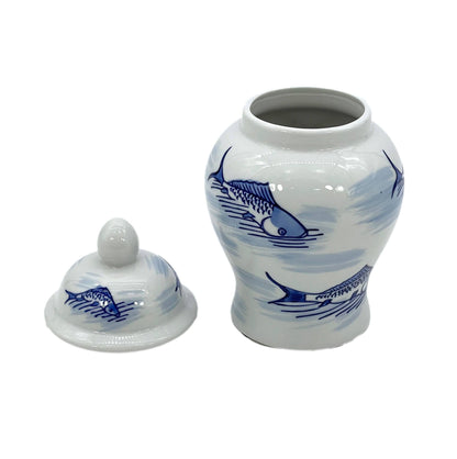 Small Chinoiserie Ceramic Decorative Tea & Ginger Jar 8": Gold Leopard