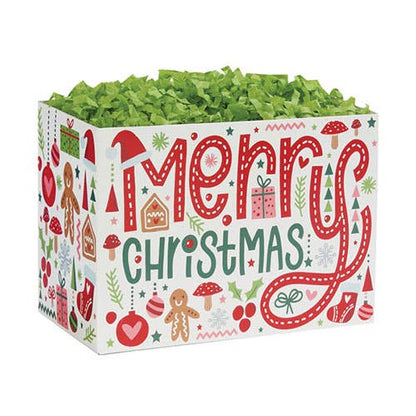 Christmas Gift Basket Boxes: Evergreen Christmas / 6 Pack / Large 10.25x6x7.5"