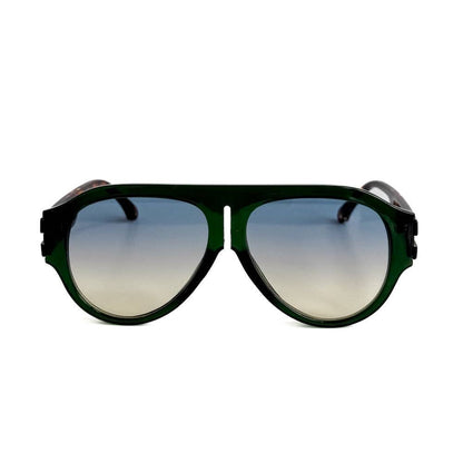Knox Aviator Sunglasses: Green/Ombre