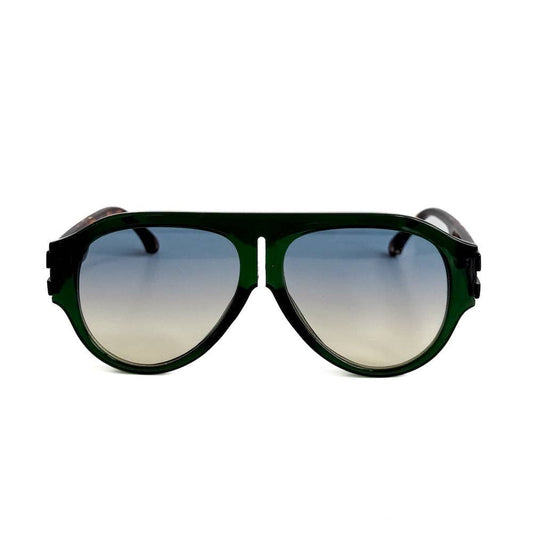 Knox Aviator Sunglasses: Green/Ombre
