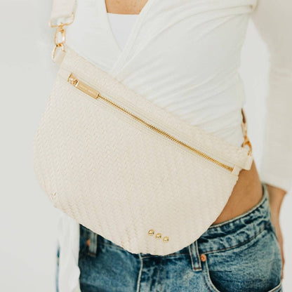Diagonal Woven Westlyn Bum Bag - NEW!!!: Cream