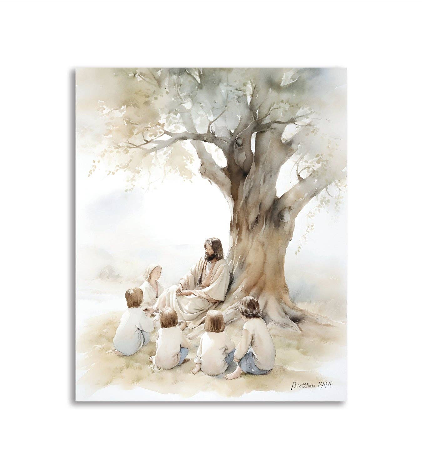 Watercolor | Jesus And The Children